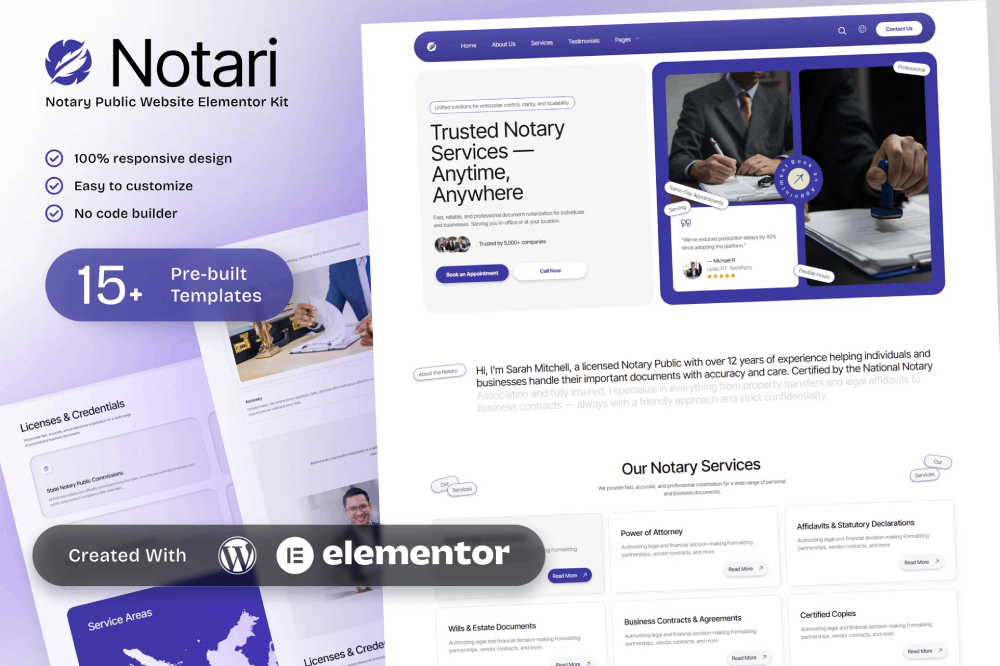 Notary Public Elementor Template