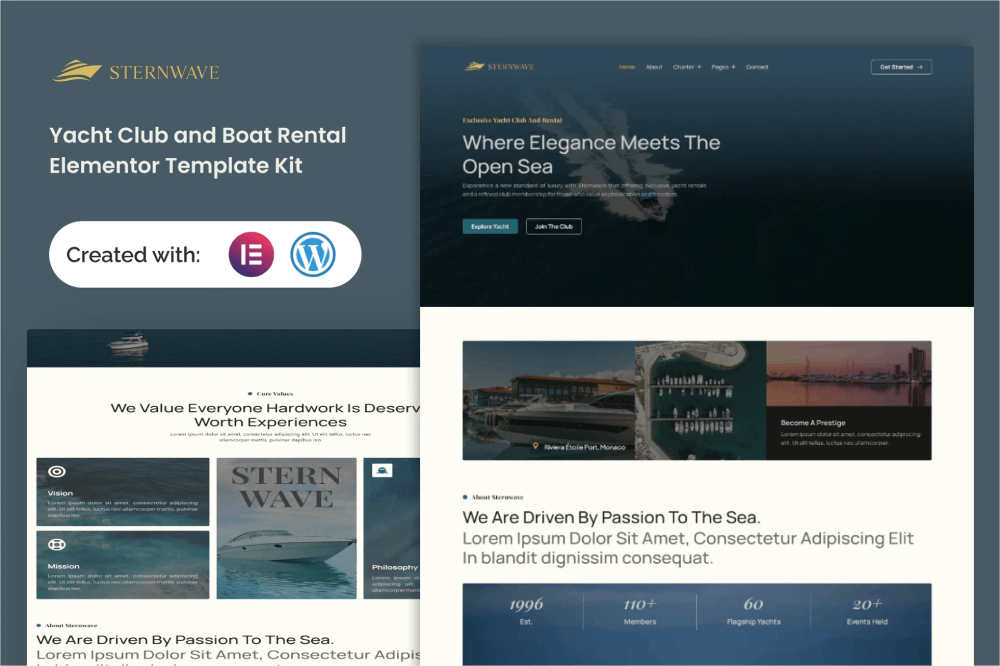 Yacht Club and Boat Rental Elementor Template